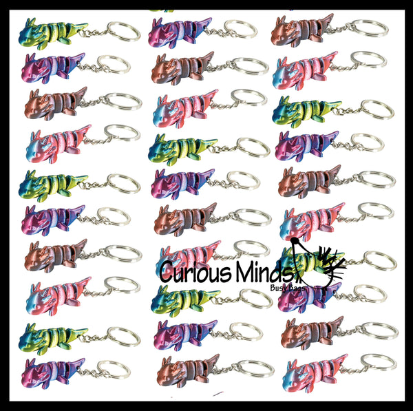 NEW - 3D Printed Axolotl Fidget Toy Keychain - Auditory Fun Wiggle