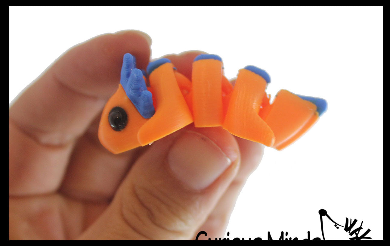 NEW - 3D Printed Axolotl Wiggle Articulated Jointed Moving Fidget Toy - Unique Sensory