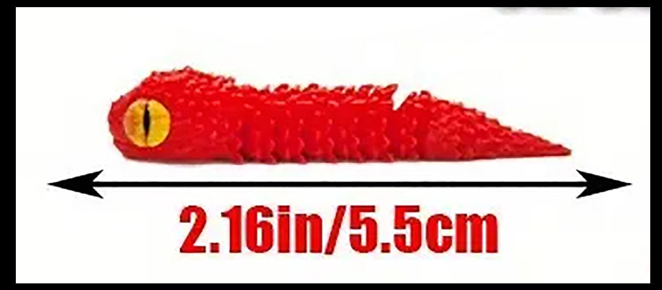NEW - 3D Printed Short 2" Baby Snake Wiggle Articulated Jointed Moving Fidget Toy - Unique Sensory