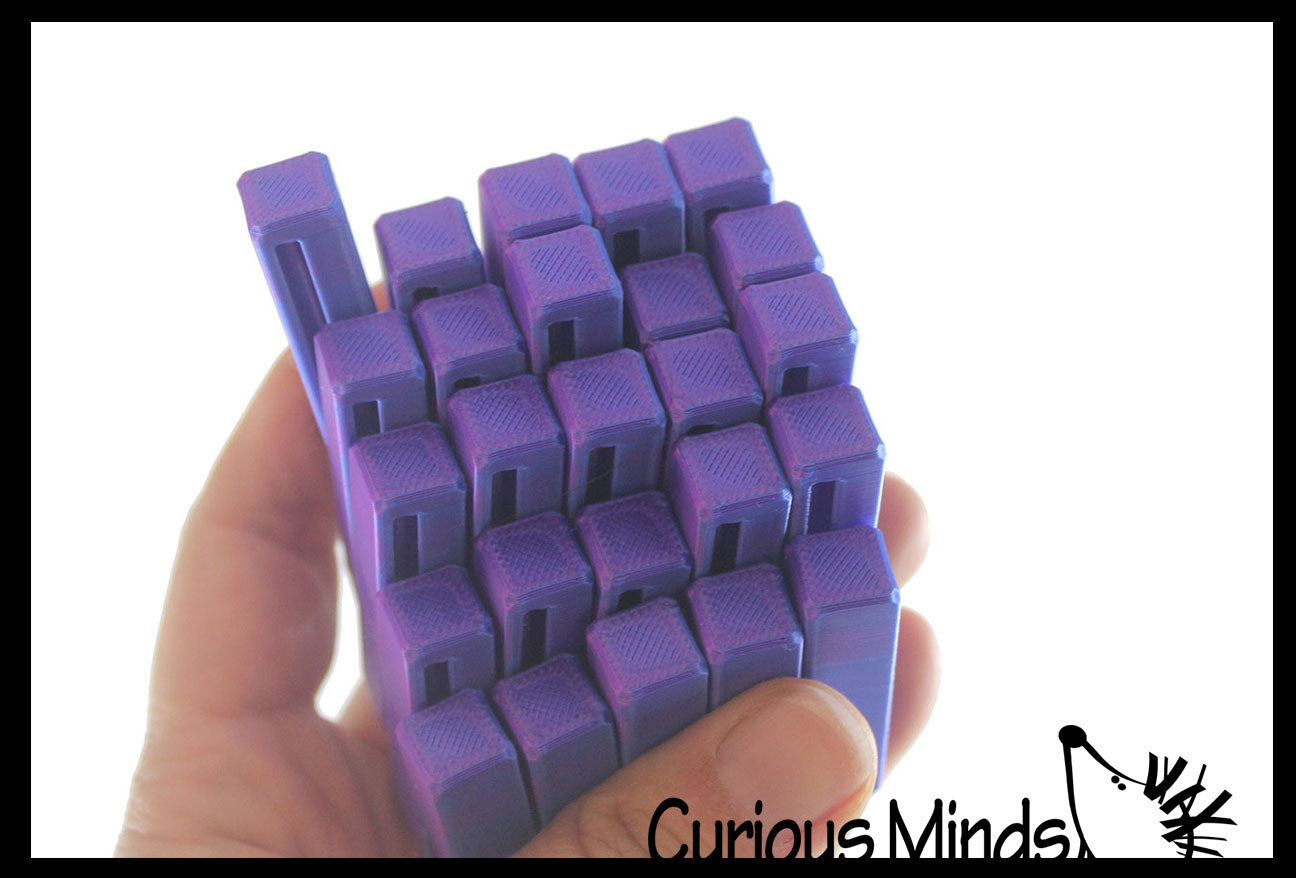 NEW - 3D Printed Shape Shifting Pixel Cube - Sliding Transforming Fidget Toy