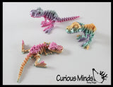 NEW - 3D Printed Dino Fossil Skeleton Wiggle Articulated Jointed Moving Fidget Toy - Unique Sensory