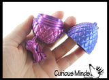 NEW - 3D Printed Baby Dragon in Egg on Clip Fidget Toy - Unique Sensory Toy Mini