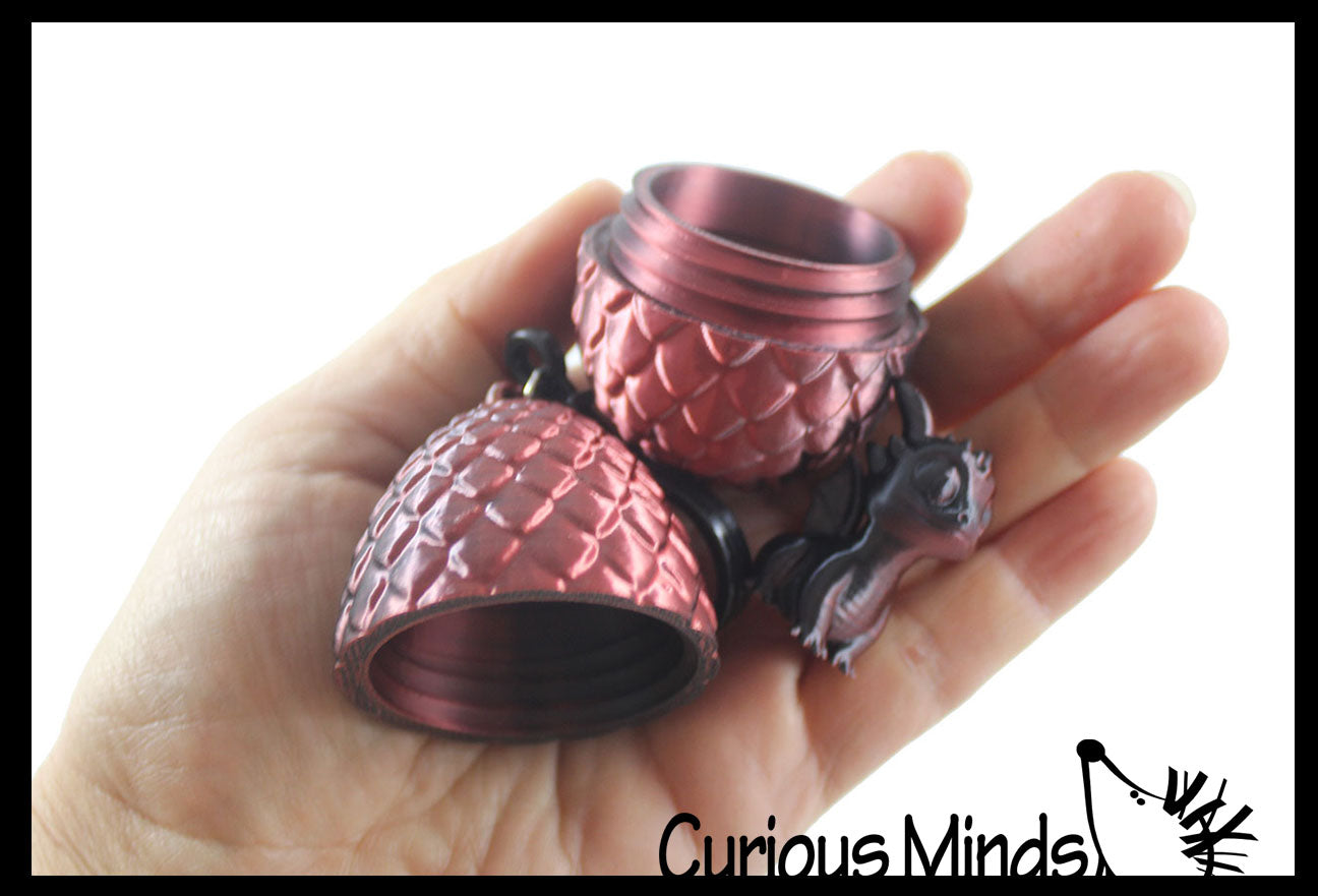 NEW - 3D Printed Baby Dragon in Egg on Clip Fidget Toy - Unique Sensory Toy Mini