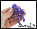 NEW - 3D Printed Skeleton Wiggle Articulated Jointed Moving Fidget Toy - Unique Sensory Halloween Spooky