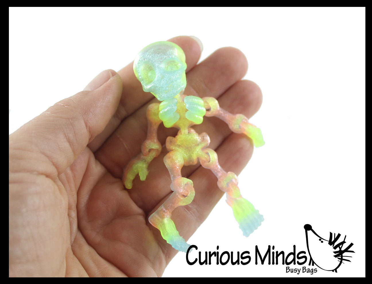 NEW - 3D Printed Skeleton Wiggle Articulated Jointed Moving Fidget Toy - Unique Sensory Halloween Spooky