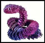NEW - 3D Printed Large 12" Snake Wiggle Articulated Jointed Moving Fidget Toy - Unique Sensory