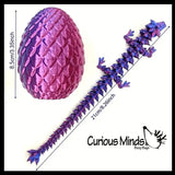 NEW - 3D Printed Dragon in Egg Wiggle Articulated Jointed Moving Fidget Toy - Unique Sensory Toy Mini Assorted Animals