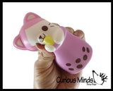 Animal Drinking Bubble Tea Drink Slow Rise Squishy Toys - Memory Foam Party Favors, Prizes, OT (Cow, Alpaca, Cat, Corgi, Bear, Unicorn)