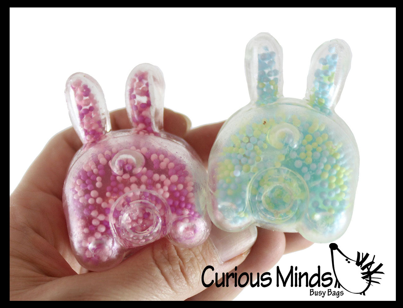 Bunny Fidget Balls - Air and Styrofoam Bead Filled Squeeze Stress Balls  -  Sensory, Stress, Fidget Toy Super Soft