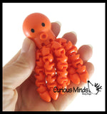 Set of 2 Articulated Fidgets - Octopus and Axolotl - Wiggle Articulated Jointed Moving Fidget Toy - Unique Sensory Toy