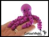 Set of 2 Articulated Fidgets - Octopus and Axolotl - Wiggle Articulated Jointed Moving Fidget Toy - Unique Sensory Toy