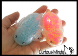 2 Different Axolotl Stress Balls - Water Gel Bead and Light Up Air Filled Squeeze Stress Balls  -  Sensory, Stress, Fidget Toy Super Soft