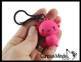 NEW - Axolotl Accessory - Small on Clip For Keychain, Backpack, Bag, Zipper -  Axolotyl Toy - Unique