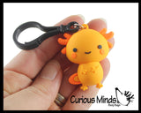 NEW - Axolotl Accessory - Small on Clip For Keychain, Backpack, Bag, Zipper -  Axolotyl Toy - Unique