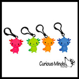 NEW - Axolotl Accessory - Small on Clip For Keychain, Backpack, Bag, Zipper -  Axolotyl Toy - Unique