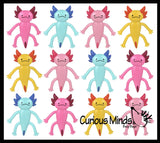 Axolotl Bendable Fidget Toys - Cute Mini Animal Figurines - Party Favors, Prizes