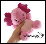 NEW - Cute 7" Axolotl Plush Stuffed Animals- Adorable Walking Fish Toy - Eco Friendly Recycled Plush Stuffie Plushy Cuddly Toy