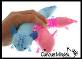Axolotl Cute Pull and Pop Snap Animal Expanding Flexible Accordion Tube Toy - Free Play - Open Ended Fidget Toy