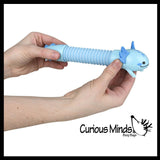 Axolotl Cute Pull and Pop Snap Animal Expanding Flexible Accordion Tube Toy - Free Play - Open Ended Fidget Toy