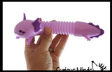 Axolotl Cute Pull and Pop Snap Animal Expanding Flexible Accordion Tube Toy - Free Play - Open Ended Fidget Toy