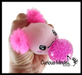 Plush Axolotl Animal Water Bead Filled Squeeze Stress Balls - Sensory, Stress, Fidget Toy PBJ Bubble Blow