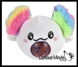 Plush Axolotl Animal Water Bead Filled Squeeze Stress Balls - Sensory, Stress, Fidget Toy PBJ Bubble Blow