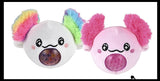 Plush Axolotl Animal Water Bead Filled Squeeze Stress Balls - Sensory, Stress, Fidget Toy PBJ Bubble Blow