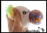 Axolotl Lover Bundle of 3 Fidgets -  Plush Squeeze  Stress Ball / Slow Rise Squish / Stretchy Sand Filled - Sensory, Stress, Fidget Toy