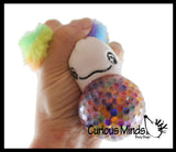 Plush Axolotl Animal Water Bead Filled Squeeze Stress Balls - Sensory, Stress, Fidget Toy PBJ Bubble Blow