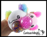 Plush Axolotl Animal Water Bead Filled Squeeze Stress Balls - Sensory, Stress, Fidget Toy PBJ Bubble Blow