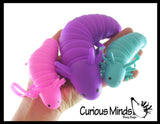 Axolotl Family Fidget -1 Large and 2 Small on Clip Wiggle Articulated Jointed Moving Axolotyl Toy - Unique