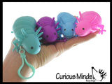 Axolotl Fidget -Small on Clip Wiggle Articulated Jointed Moving Axolotyl Toy - Unique