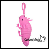 Axolotl Fidget -Small on Clip Wiggle Articulated Jointed Moving Axolotyl Toy - Unique