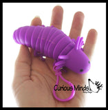 Axolotl Family Fidget -1 Large and 2 Small on Clip Wiggle Articulated Jointed Moving Axolotyl Toy - Unique