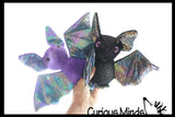 Cute Bat Plush Large Iridescent Stuffed Animals- Adorable Shiny and Colorful Plushie Halloween