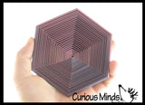 NEW - Large 4" Hexagon 3DPrinted Magic Maze Telescoping Fidget Toy - Auditory Fun Shifting Tunnel Puzzle 3D Fidget - Nesting Nested Telescopic