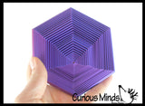 NEW - Large 4" Hexagon 3DPrinted Magic Maze Telescoping Fidget Toy - Auditory Fun Shifting Tunnel Puzzle 3D Fidget - Nesting Nested Telescopic