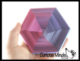 NEW - Large 4" Hexagon 3DPrinted Magic Maze Telescoping Fidget Toy - Auditory Fun Shifting Tunnel Puzzle 3D Fidget - Nesting Nested Telescopic
