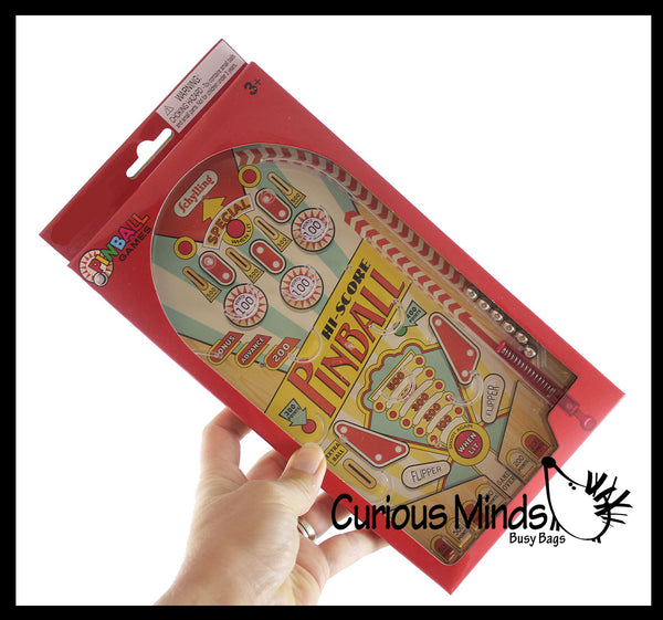 Large Metal Pinball Game - Mini Hand Held Travel Arcade Game
