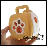 Cute Toy Pet in Animal Carrier - Food Dish and Bottle - Pretend Play Toy