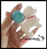 Cute Toy Pet in Animal Carrier - Food Dish and Bottle - Pretend Play Toy