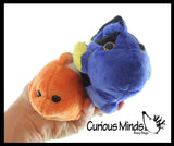 Set of 2 Cute Plush Fish - Blue Tang and Clownfish - Stuffed Animals- Adorable Mini Plushie Ocean Sealife Stuffie Orange Striped Fish