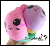 Bunny Ice Cream Cone - Soft Creamy Doh Filled Squeeze Stress Balls  -  Sensory, Stress, Fidget Toy Super Soft