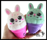 Bunny Ice Cream Cone - Soft Creamy Doh Filled Squeeze Stress Balls  -  Sensory, Stress, Fidget Toy Super Soft