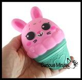 Bunny Ice Cream Cone - Soft Creamy Doh Filled Squeeze Stress Balls  -  Sensory, Stress, Fidget Toy Super Soft