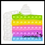 NEW - Birthday Cake Theme Large Bubble Pop Game - Silicone Push Poke Bubble Wrap Fidget Toy - Press Bubbles to Pop - Bubble Popper Sensory Stress Toy