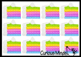 NEW - Birthday Cake Theme Large Bubble Pop Game - Silicone Push Poke Bubble Wrap Fidget Toy - Press Bubbles to Pop - Bubble Popper Sensory Stress Toy