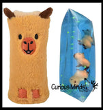 Set of 2 Capybara Water Wigglers - Jumbo Reversible Plush Capybara Animal Water Filled Tube Snake Stress Toy - Squishy Slippery Sensory Fidget