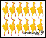 NEW - Large 7" Egg Laying Stretchy Rubber Chicken That Lays An Egg - Squeeze Stretch Funny Gag Toy Fidget - Novelty Toy