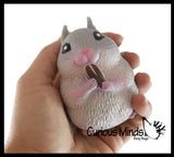 Chunky Cheek Hamster Stretchy and Squeezy Toy - Soft Doh Filled - Fidget Stress Ball Cute Hampster